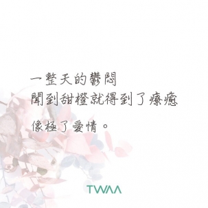 一整天的鬱悶  聞到甜橙就得到了療癒 像極了愛情 一整天的鬱悶  聞到甜橙就得到了療癒 像極了愛情